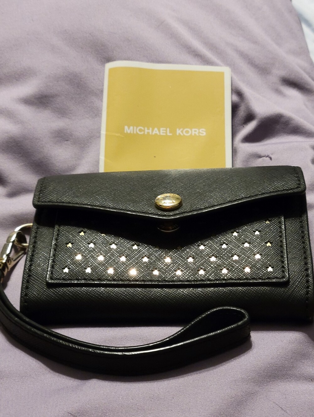 Michael Kors EUC! Honey Star Perforated Flat Wristlet Wallet.